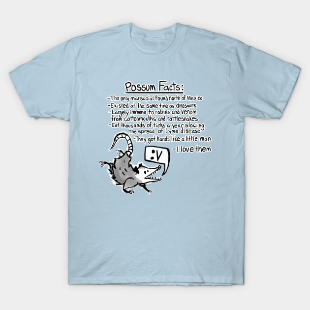 Possum facts T-Shirt by Elliot HT Art